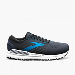 Men Brooks Addiction 15 Running Shoes Black / Blue | RELB79385