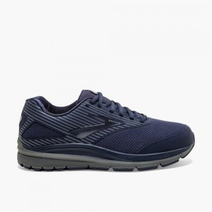 Men Brooks Addiction Walker Suede Walking Shoes Navy / Navy | EGPT81547