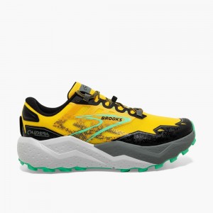 Men Brooks Caldera 7 Hiking Shoes Lemon / Black | PJHR13687