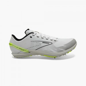 Men Brooks Draft XC Cross Country with Spikes Track Spikes White / Black | WRNP61437