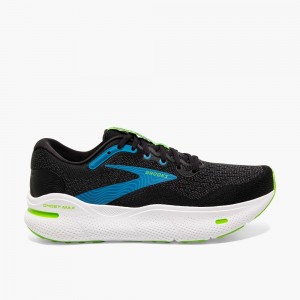 Men Brooks Ghost Max Walking Shoes Black / Blue | TWBR87265