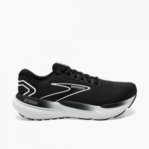 Men Brooks Glycerin 21 Running Shoes Black / Grey / White | CBID97205