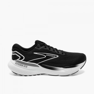 Men Brooks Glycerin GTS 21 Running Shoes Black / Grey / White | HPFO36085