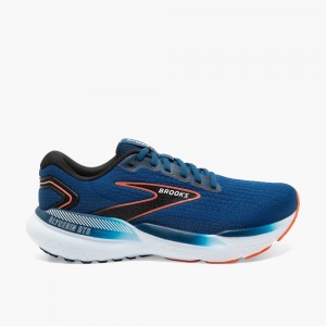 Men Brooks Glycerin GTS 21 Walking Shoes Blue / Black | TPBM15082