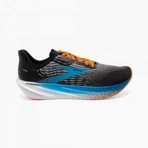 Men Brooks Hyperion Max Track Spikes Black / Grey | ZJQX45209