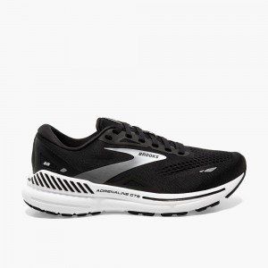 Women Brooks Adrenaline GTS 23 Road Running Shoes Black / White / Silver | KMBF76342