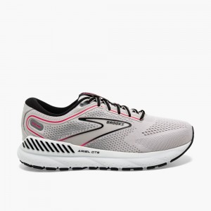 Women Brooks Ariel GTS 23 Running Shoes Grey / Black / Pink | MWIJ49638