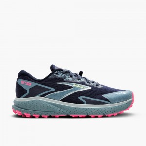 Women Brooks Divide 5 Trail Running Shoes Navy / Black / Pink | BLCV93214