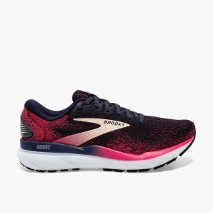 Women Brooks Ghost 16 Road Running Shoes Navy / Apricot | QAPV03527