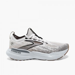 Women Brooks Glycerin StealthFit GTS 21 Walking Shoes White / Grey / Black | JEPB41637