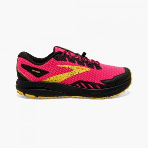 Women Brooks Light Trail Divide 4 Trail Running Shoes Coral / Black | ZBAT07236