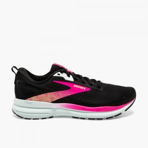 Women Brooks Trace 3 Walking Shoes Black / Blue / Pink | QHNV42985