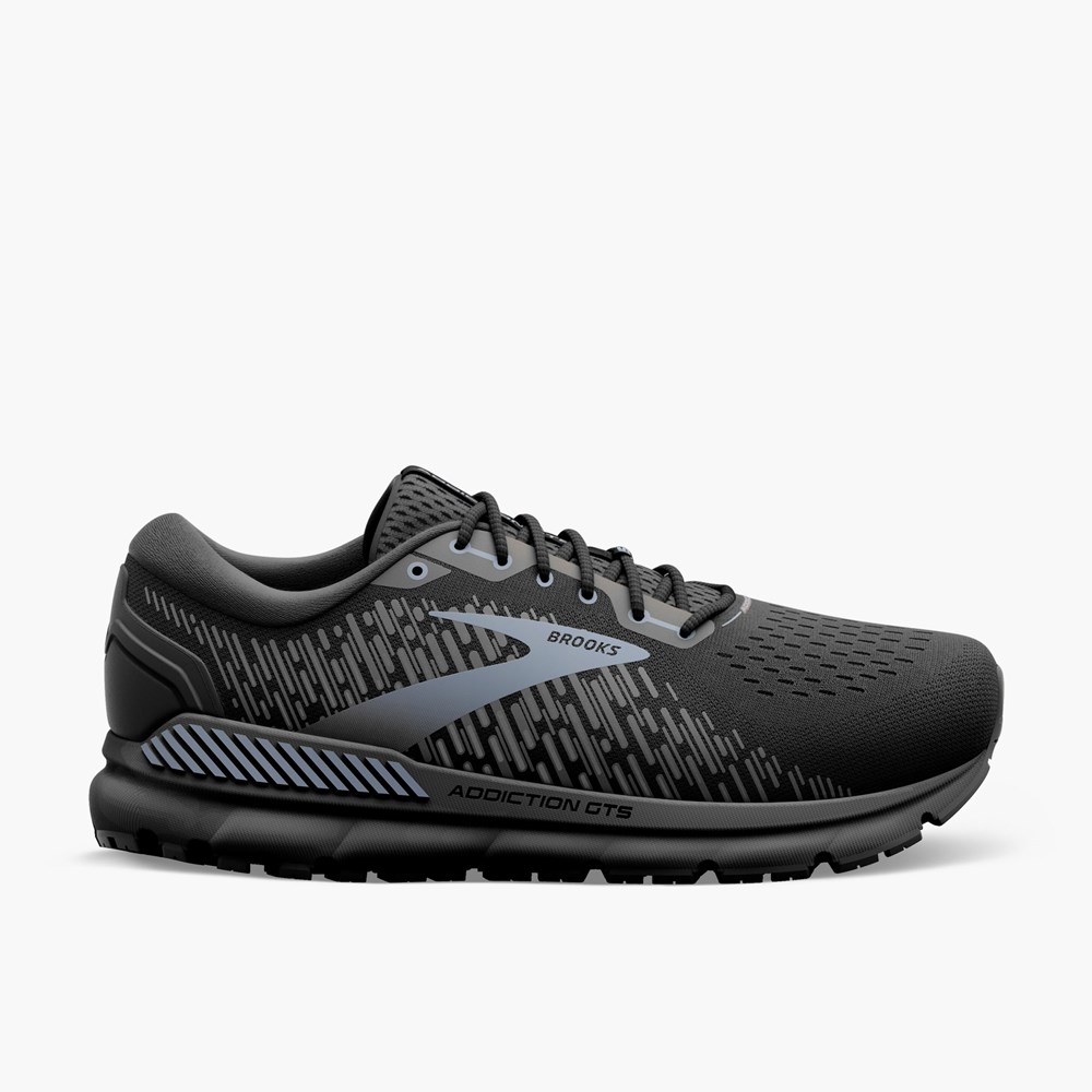 Men Brooks Addiction 15 Running Shoes Black / Black | ZKNB46281