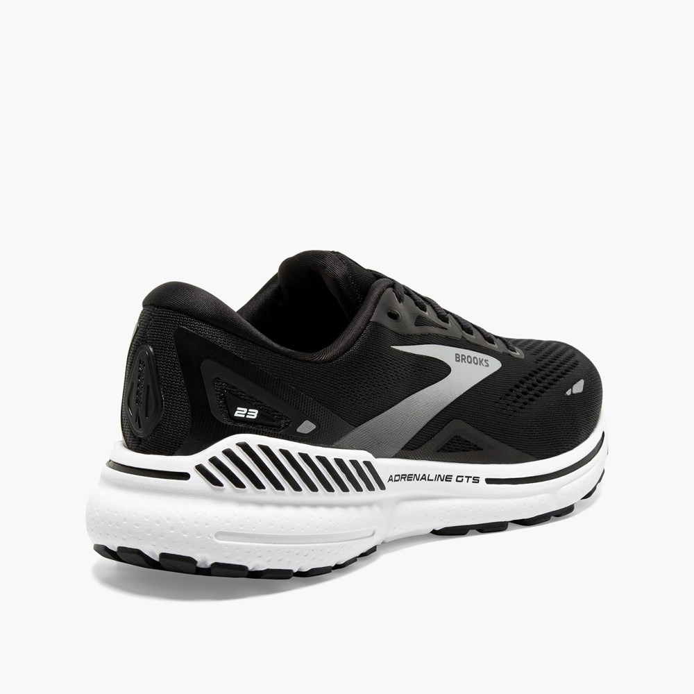 Men Brooks Adrenaline GTS 23 Road Running Shoes Black / White / Silver | PFJR45702