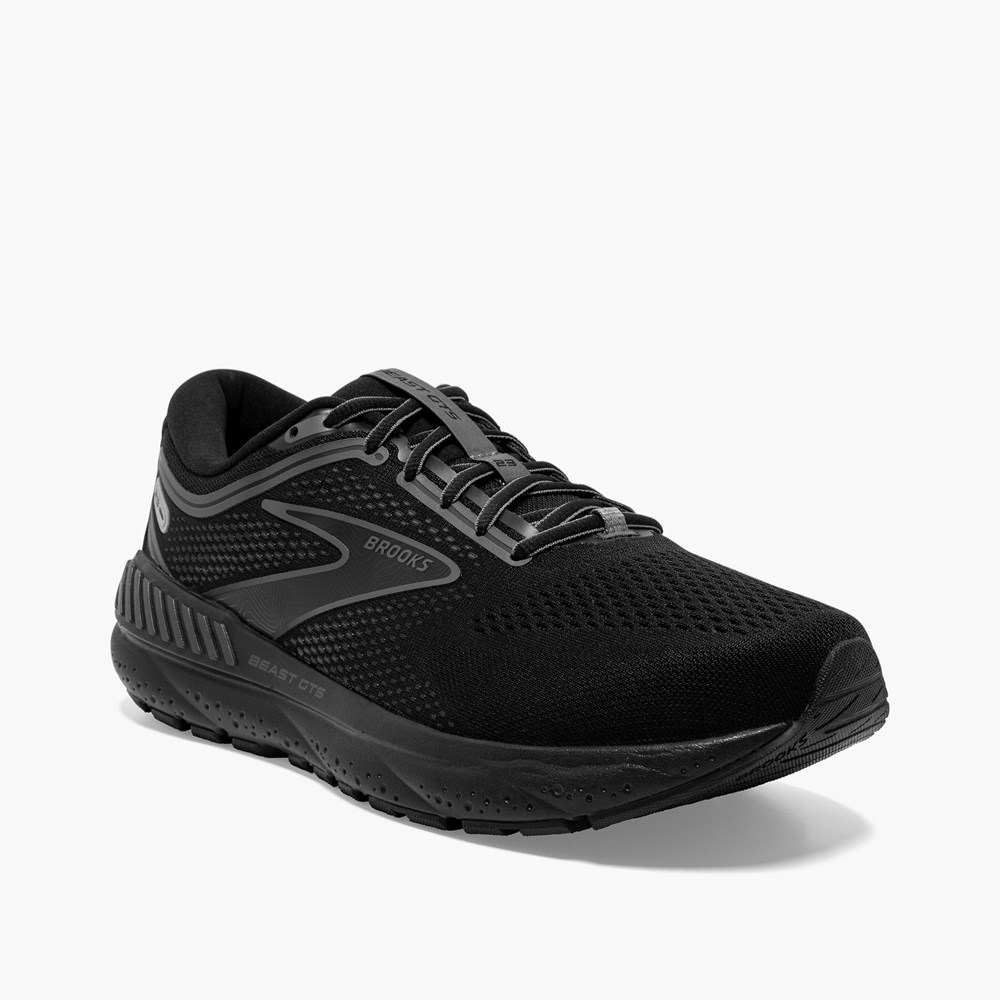 Men Brooks Beast GTS 23 Running Shoes Black / Grey | LERJ58741