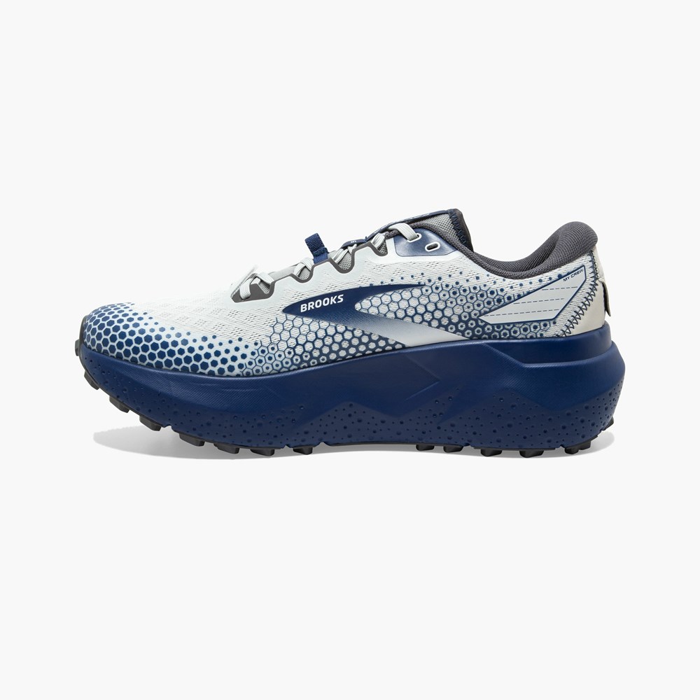 Men Brooks Caldera 6 Long Distance Trail Running Shoes Blue / Black | ZRUN34196