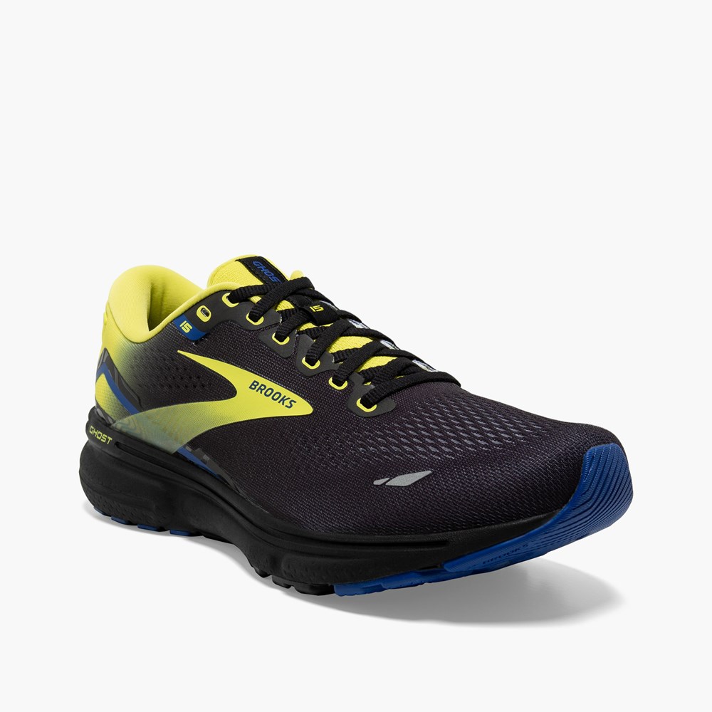 Men Brooks Ghost 15 Road Running Shoes Blue / Black | CTMK59713