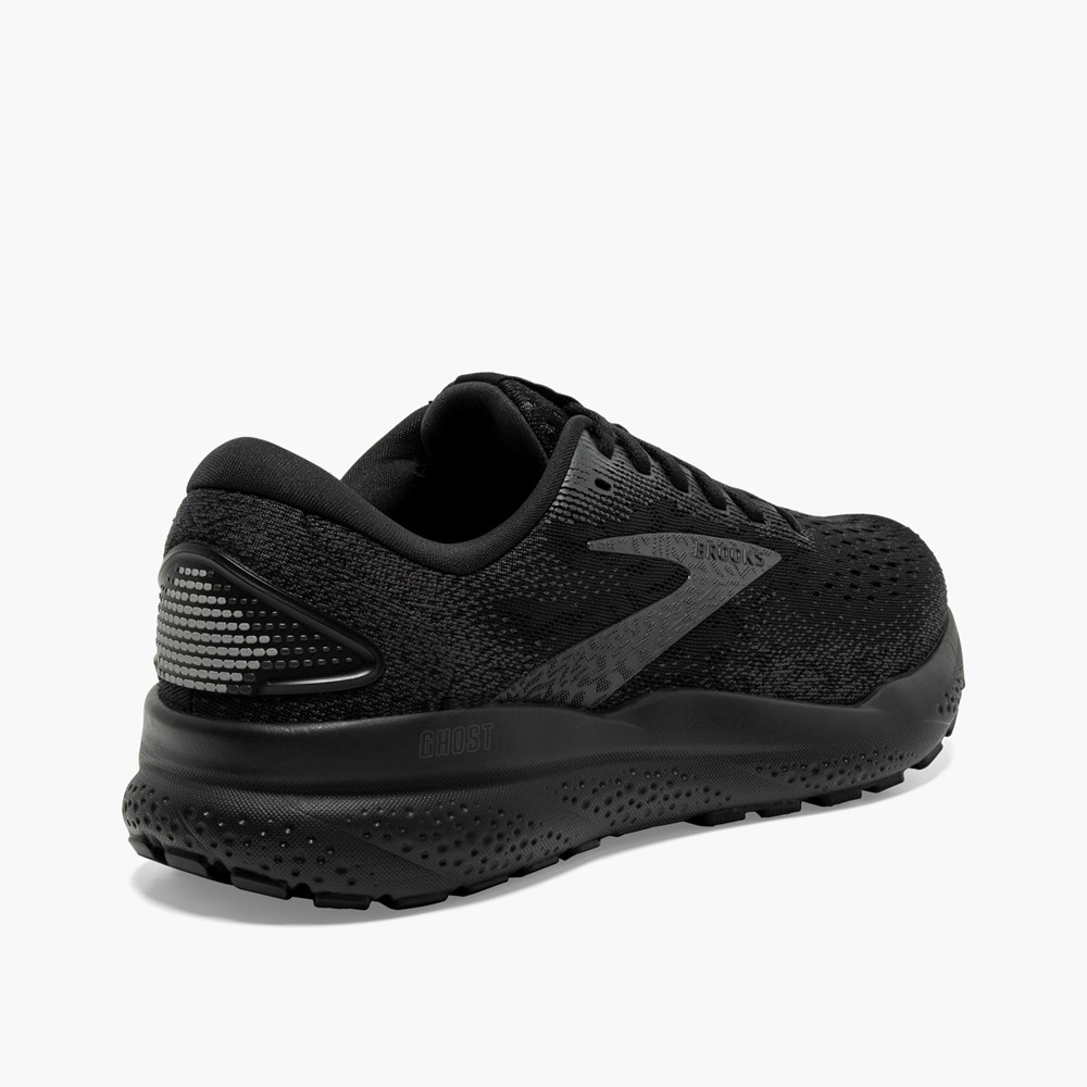 Men Brooks Ghost 16 Road Running Shoes Black / Black | VPUI47396