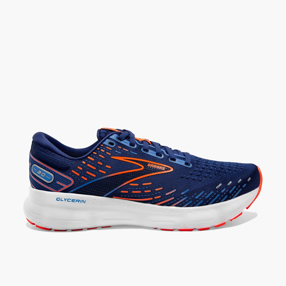 Men Brooks Glycerin 20: Road Road Running Shoes Blue / Black | VTIF05762