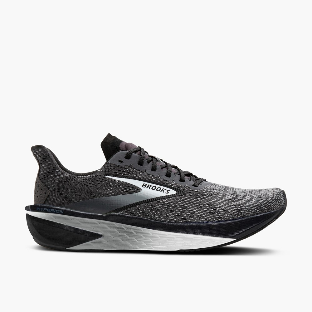 Men Brooks Hyperion 2 Track Spikes Black / Grey | FSPB14825