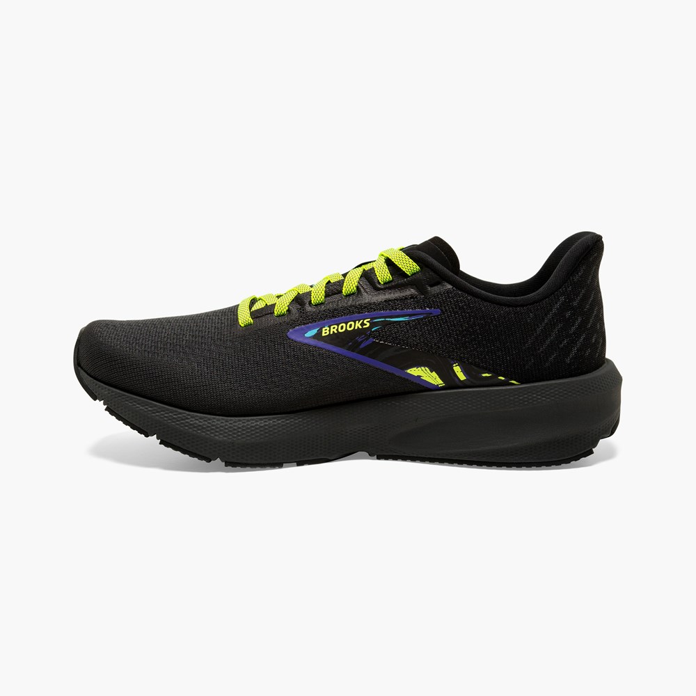 Men Brooks Launch 10 Running Shoes Black / Grey | OXJC84063