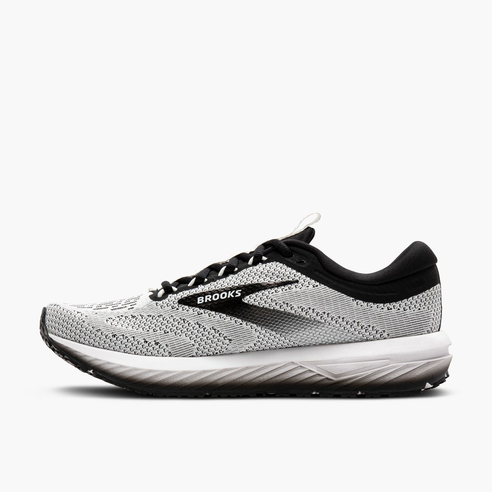 Men Brooks Revel 7 Road Running Shoes White / Black | HEDW39417