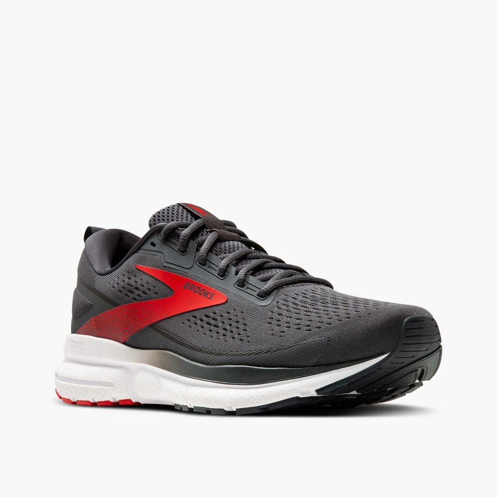 Men Brooks Trace 3 Road Running Shoes Red / White | MJWB96032