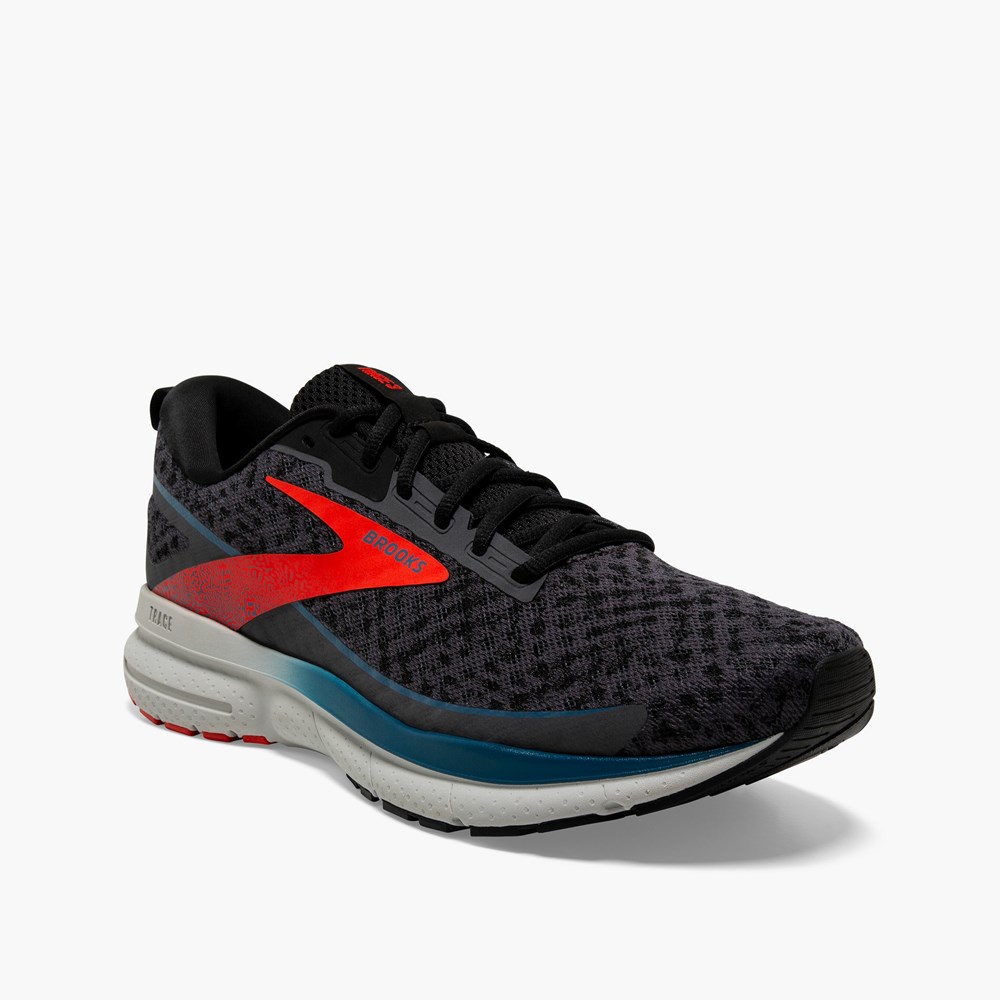 Men Brooks Trace 3 Walking Shoes Red / Blue | DFBW23407