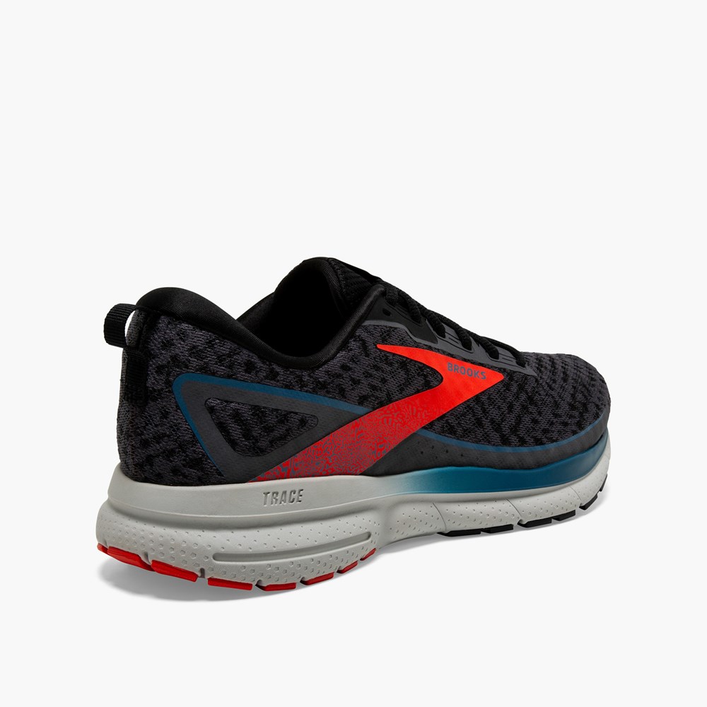 Men Brooks Trace 3 Walking Shoes Red / Blue | DFBW23407