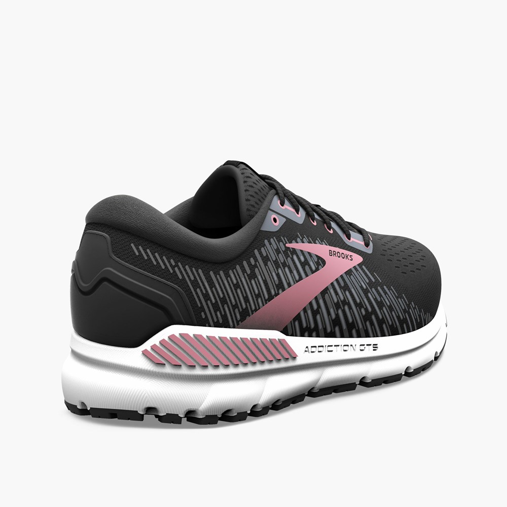 Women Brooks Addiction 15 Road Running Shoes Black | HNRB50136