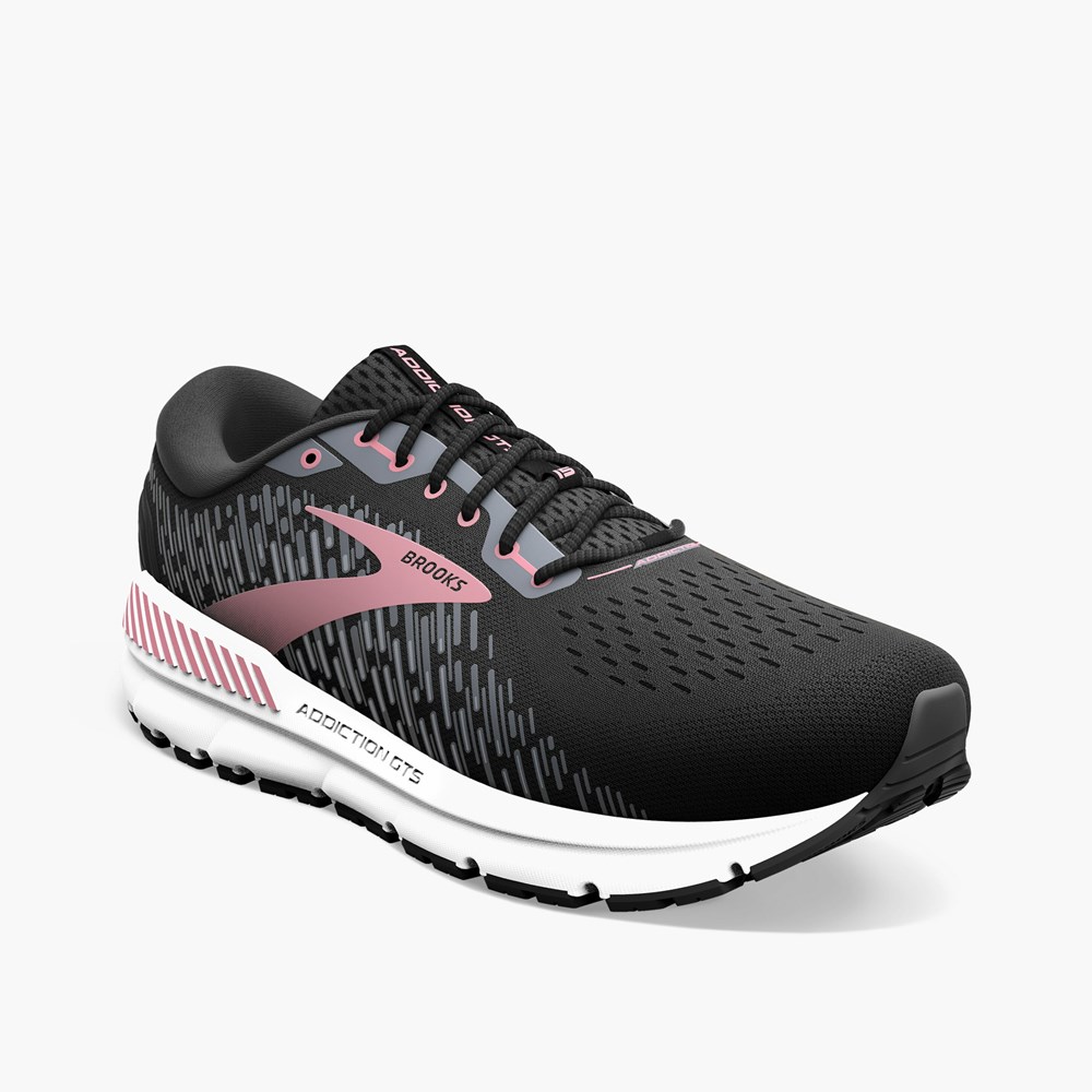 Women Brooks Addiction 15 Running Shoes Black | HVCU03564