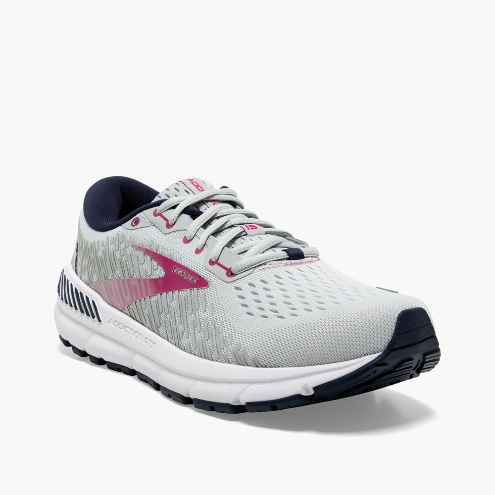 Women Brooks Addiction 15 Running Shoes Navy / Purple Rose | EGUP97306