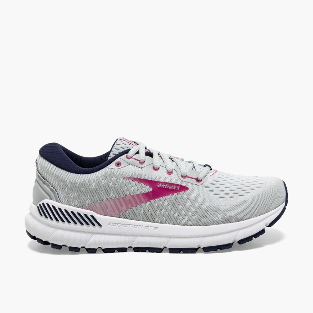 Women Brooks Addiction 15 Running Shoes Navy / Purple Rose | EGUP97306