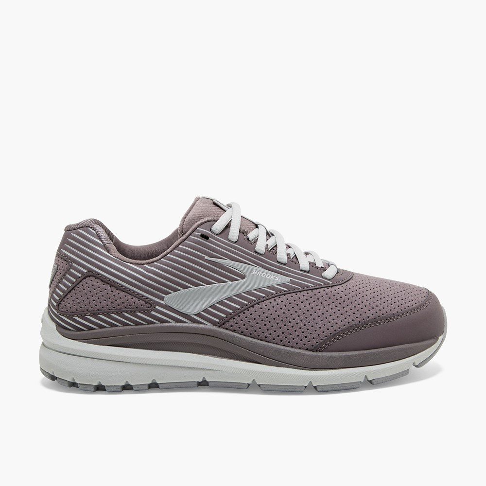 Women Brooks Addiction Walker Suede Walking Shoes Dark Grey | MDUY69203