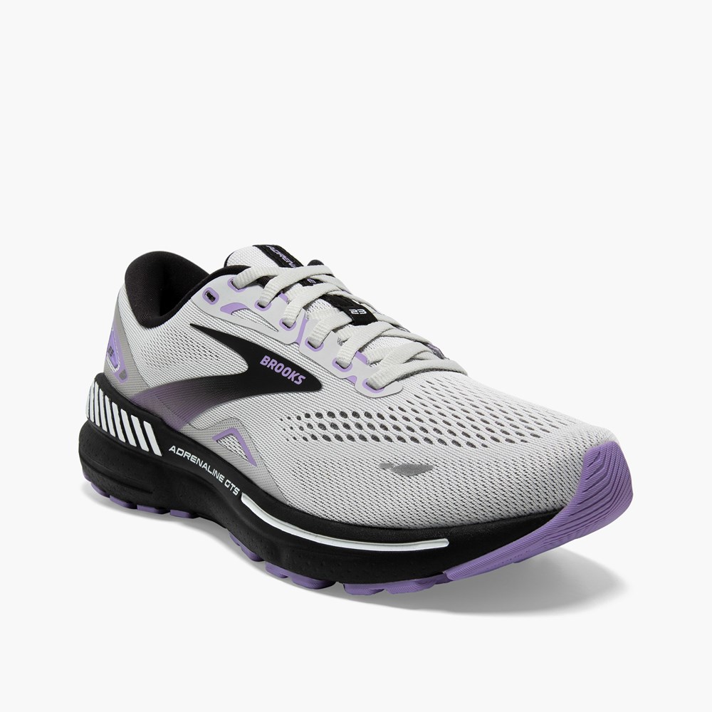 Women Brooks Adrenaline GTS 23 Road Running Shoes Grey / Black / Purple | AUZG17298