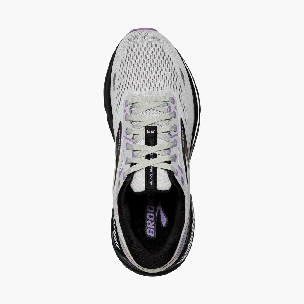 Women Brooks Adrenaline GTS 23 Road Running Shoes Grey / Black / Purple | AUZG17298