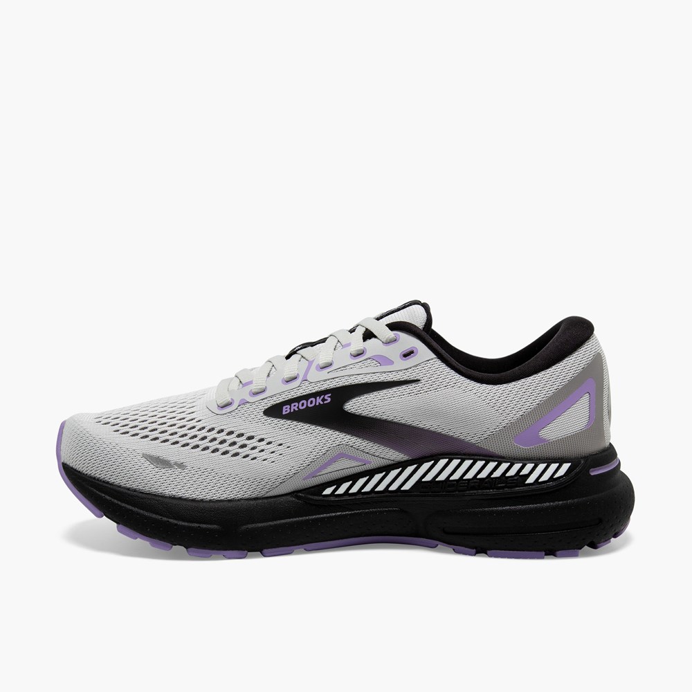 Women Brooks Adrenaline GTS 23 Road Running Shoes Grey / Black / Purple | AUZG17298