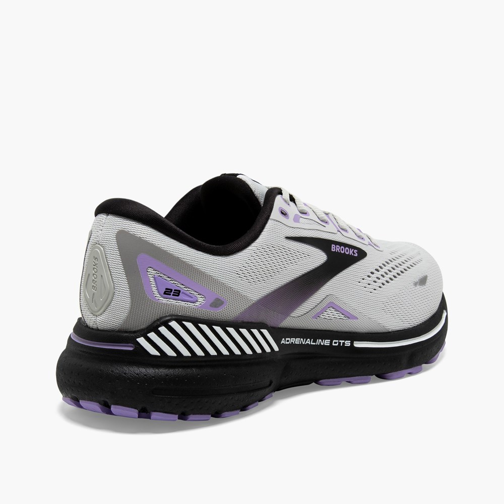 Women Brooks Adrenaline GTS 23 Road Running Shoes Grey / Black / Purple | AUZG17298