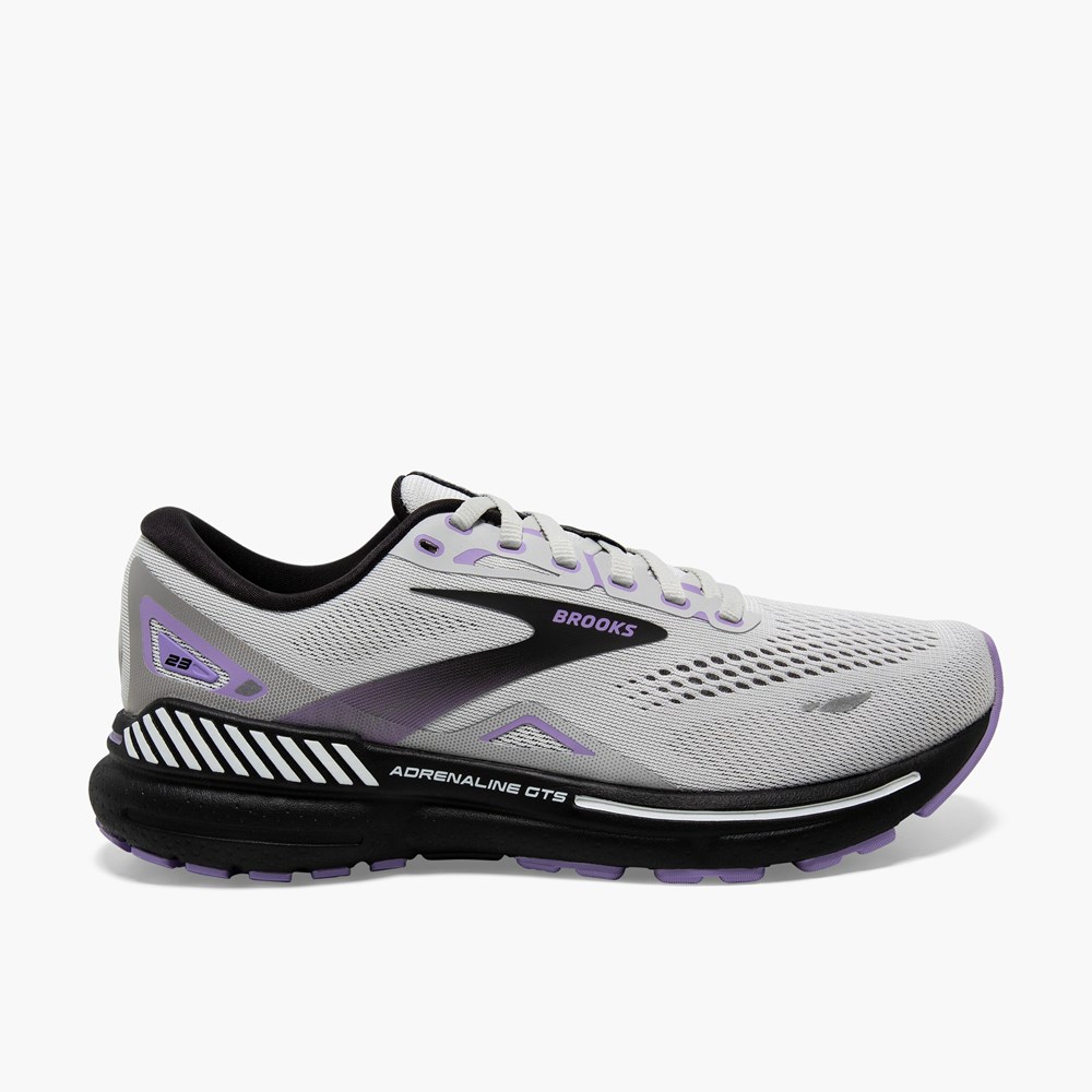 Women Brooks Adrenaline GTS 23 Road Running Shoes Grey / Black / Purple | AUZG17298