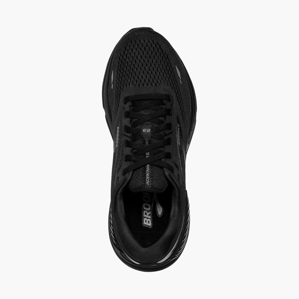 Women Brooks Adrenaline GTS 23 Road Running Shoes Black / Black | VIDR17920