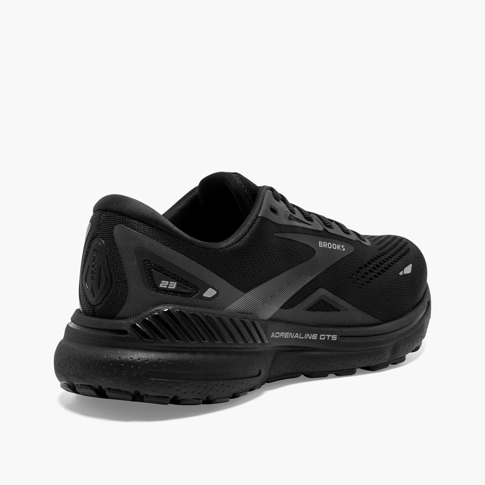 Women Brooks Adrenaline GTS 23 Road Running Shoes Black / Black | VIDR17920