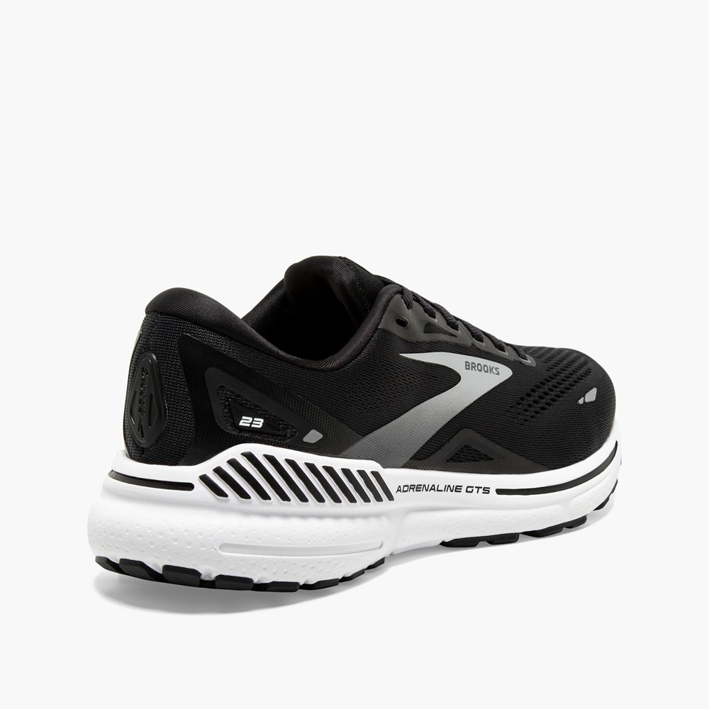 Women Brooks Adrenaline GTS 23 Running Shoes Black / White / Silver | NXOU04635