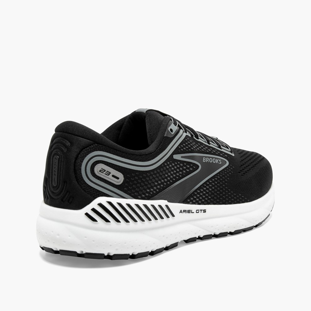 Women Brooks Ariel GTS 23 Walking Shoes Black / Grey / White | DENQ76589