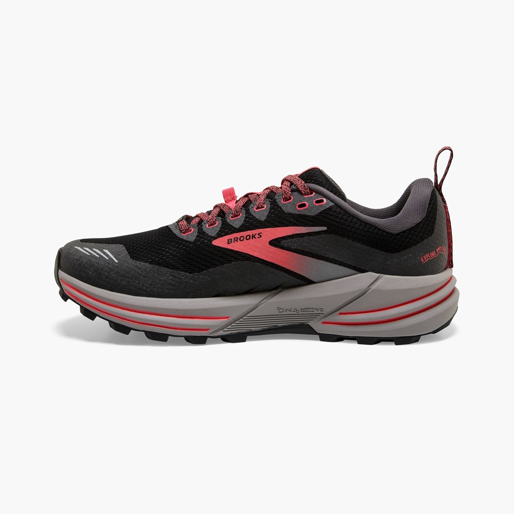 Women Brooks Cascadia 16 GTX Running Shoes Embraces all Terrains Hiking Shoes Lemon / Black | EUNS76054