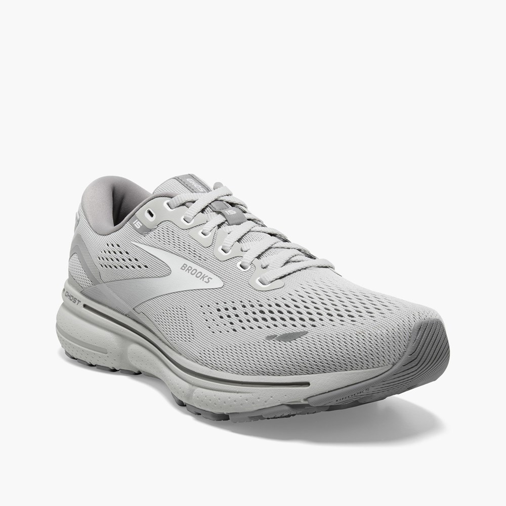 Women Brooks Ghost 15 Cushioned Road Walking Shoes White | YFEK89125