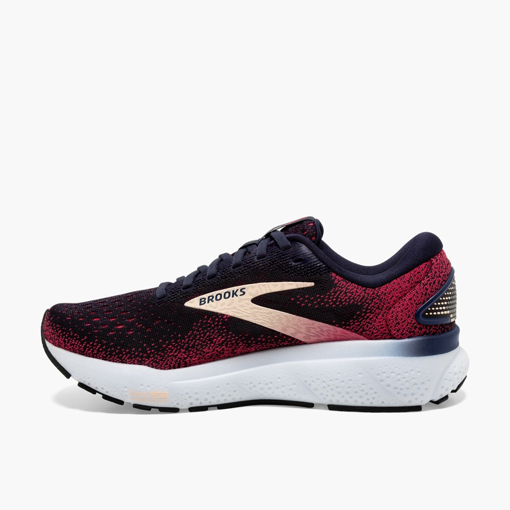 Women Brooks Ghost 16 Road Running Shoes Navy / Apricot | QAPV03527