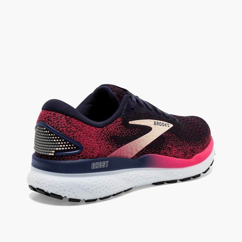 Women Brooks Ghost 16 Road Running Shoes Navy / Apricot | QAPV03527