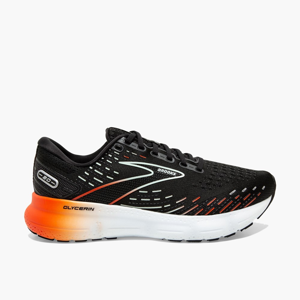 Women Brooks Glycerin 20 Walking Shoes Grey / Black | YLWA13059