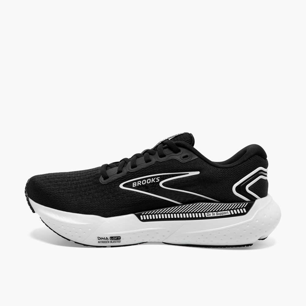 Women Brooks Glycerin GTS 21 Running Shoes Black / Grey / White | BPSQ38270