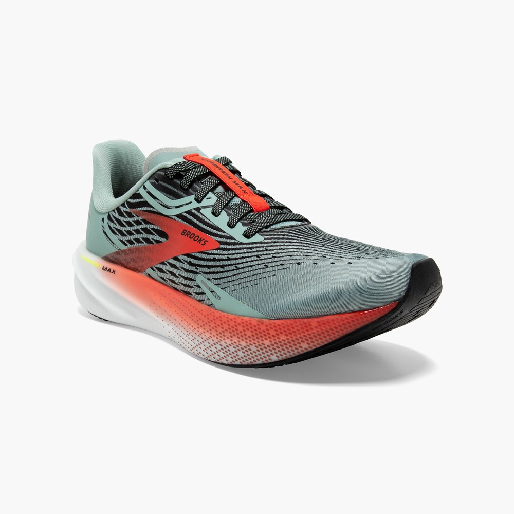 Women Brooks Hyperion Max Track Spikes Navy / Light Green | NACT18402